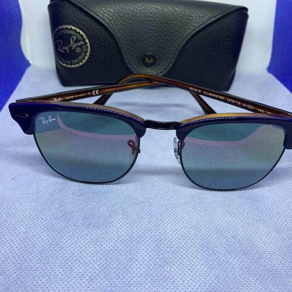 Ray Ban Sunglasses RB 1278T6 51 Blue,Tortoise | Blue/Pink Gradient Mirror - Picture 4 of 6